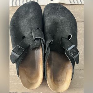 Birkenstock Boston Soft Footbed Suede Black size 11